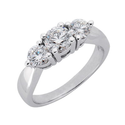 White Gold Three Stone Ring - EN1606WG