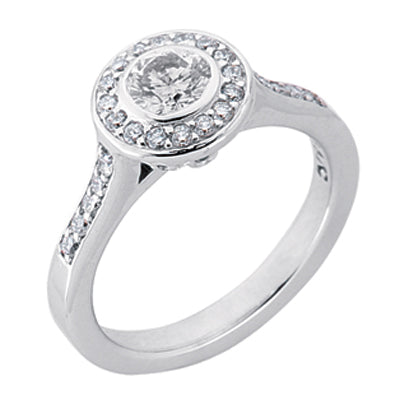 Platinum Halo Engagement Ring - EN1607-PL