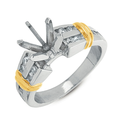 Yellow & White Gold Engagement Ring - EN1976WG