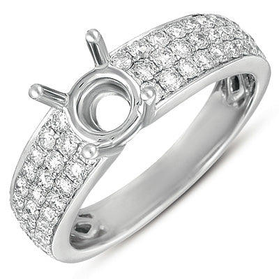 White Gold Pave Engagement Ring - EN4171WG