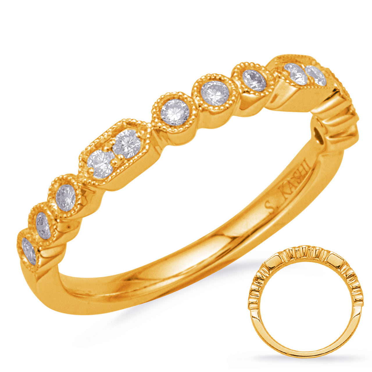 Yellow Gold Diamond Fashion Ring - EN4723-BYG