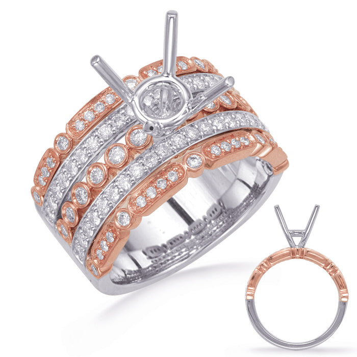 Rose & White Gold Diamond Engagement Rin - EN4732-1RW