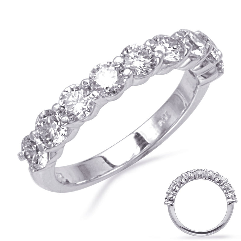 White Gold Wedding Band - EN6003-BWG