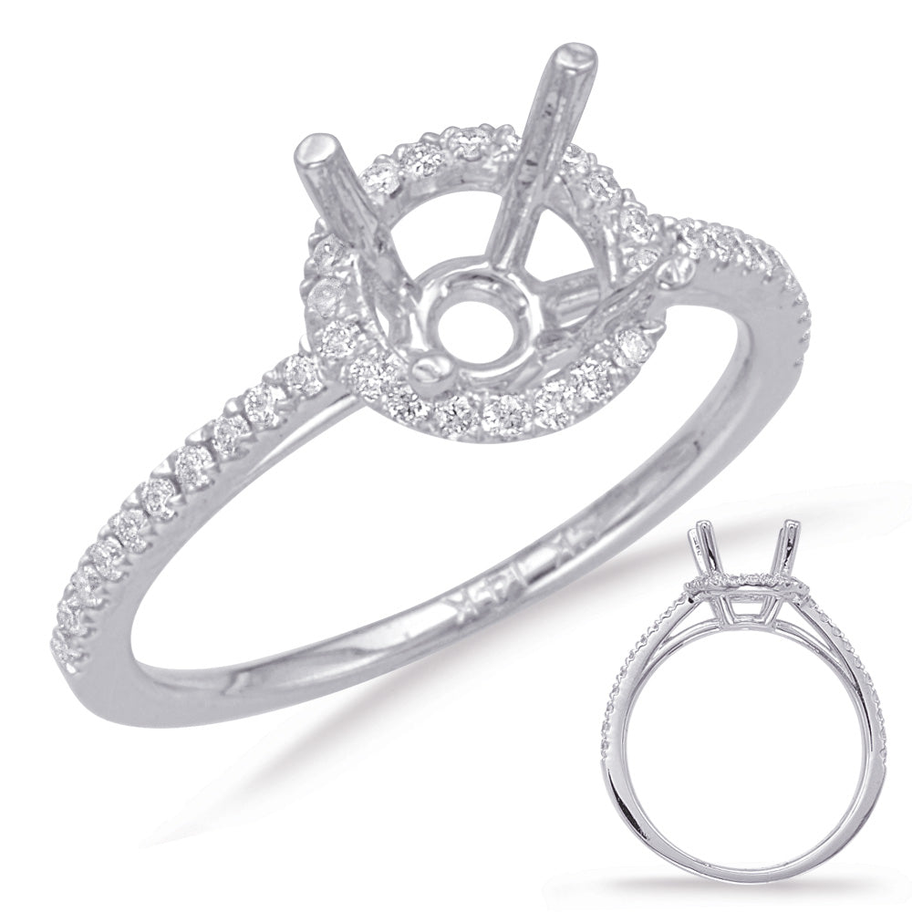 White Gold Halo Engagement Ring - EN6011-75WG