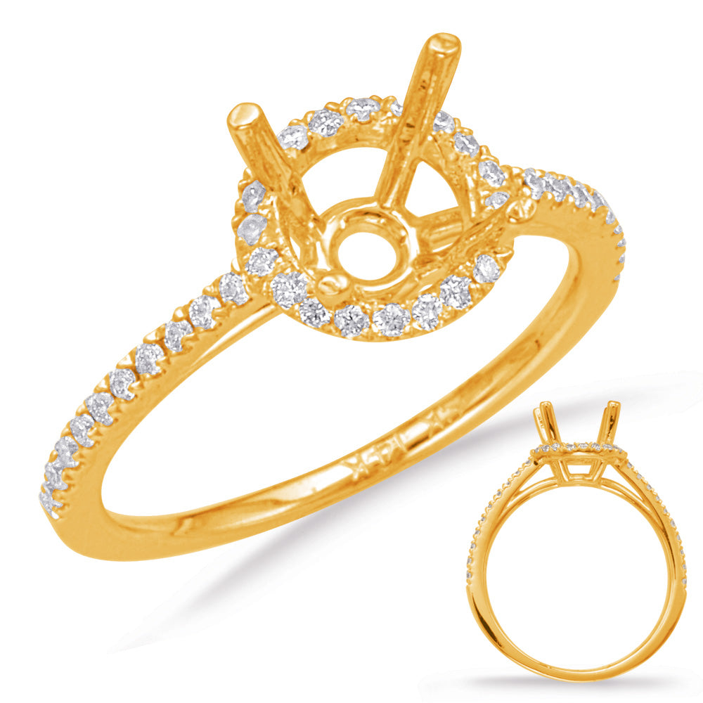 Yellow Gold Halo Engagement Ring - EN6011-75YG