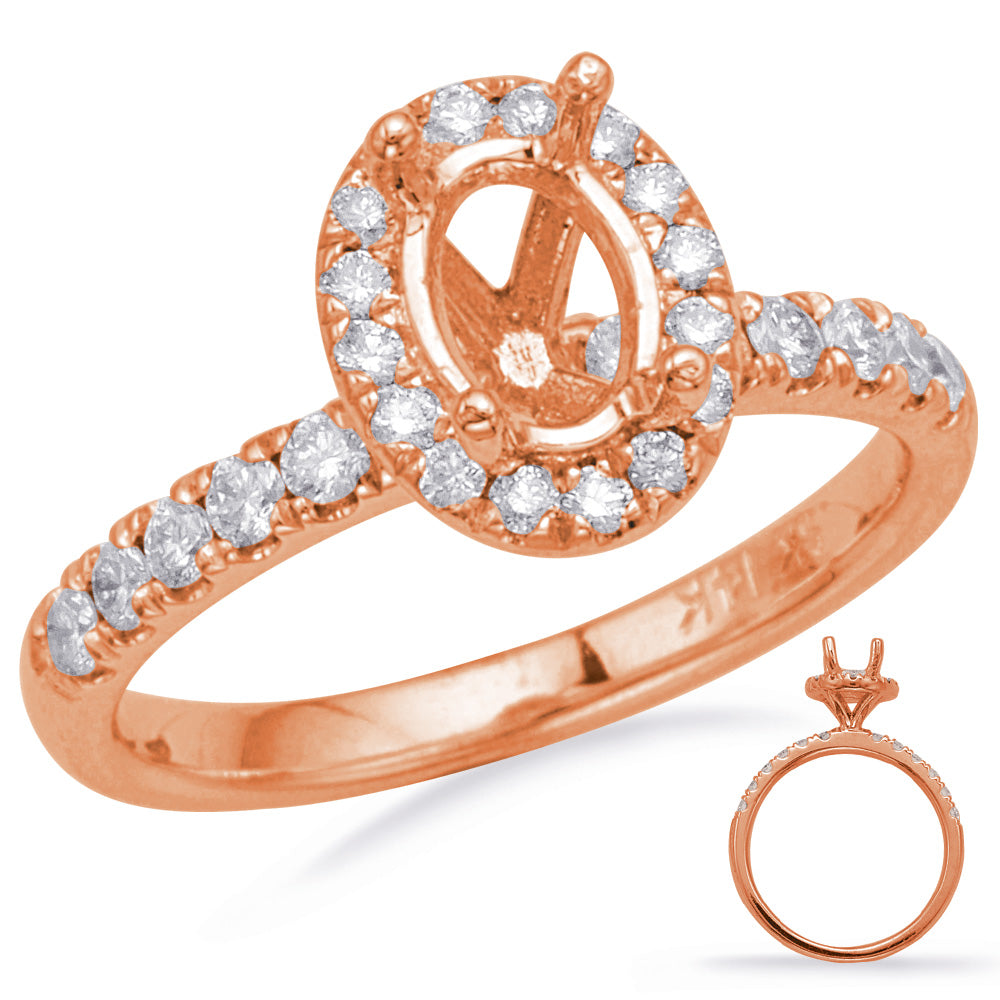 Rose Gold Halo Engagement Ring - EN6104-7X5MRG