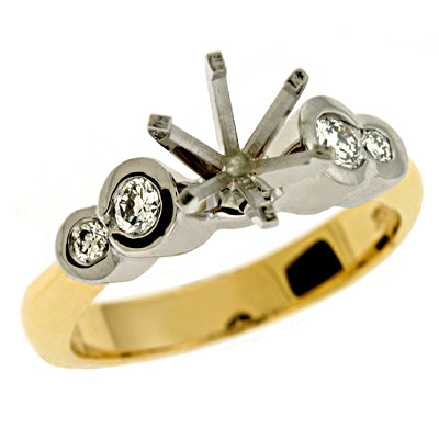 Yellow & White Gold Engagement Ring - EN6270