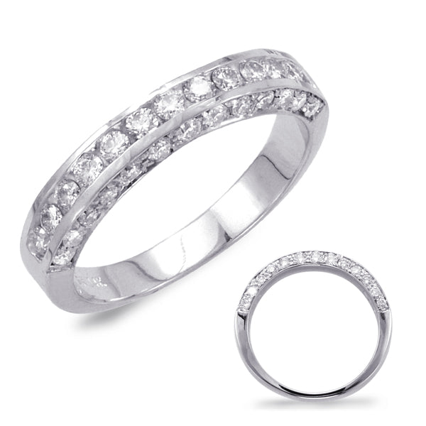 White Gold Wedding Band - EN6489-BWG