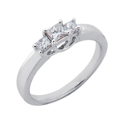 White Gold Three Stone Ring - EN6636WG