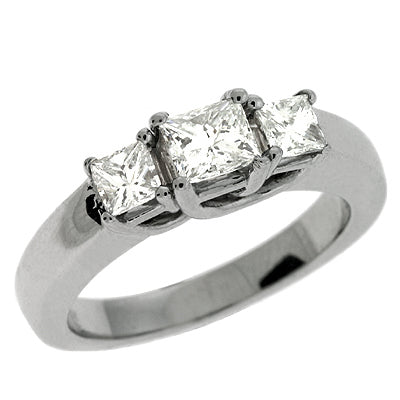 Three Stone White Gold Ring - EN6659WG