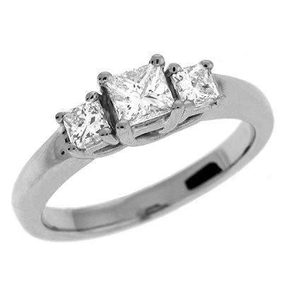 Platinum Three Stone Ring - EN6660-PL