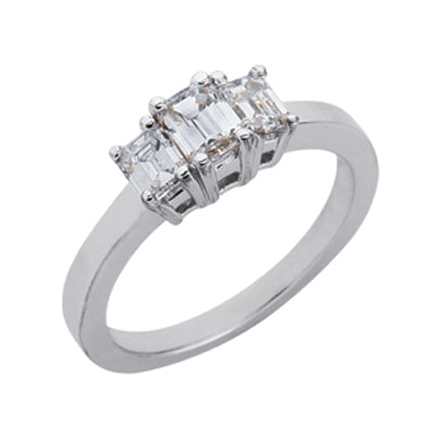 Platinum Three Stone Ring - EN6661-PL