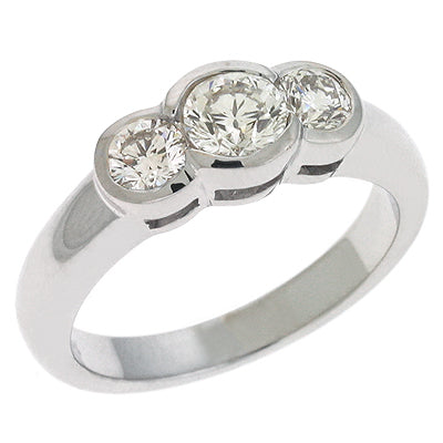 White Gold Three Stone Ring - EN6683WG