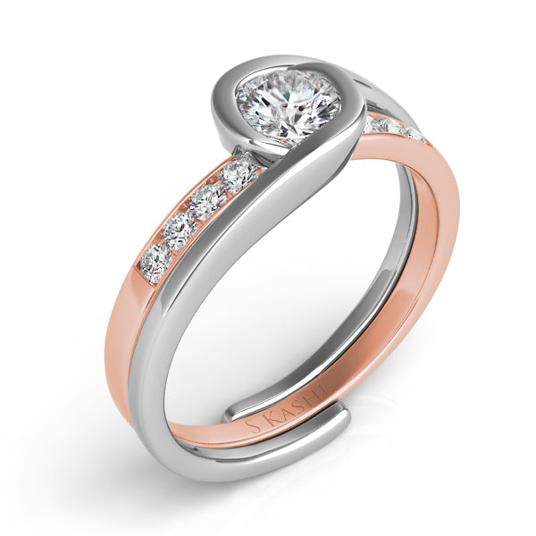 Rose & White Gold Engagement Ring - EN6720RW