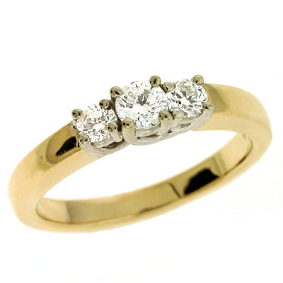 Yellow & White Gold Three Stone Ring - EN6763