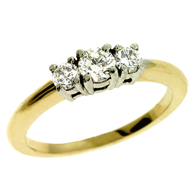Yellow & White Gold Three Stone Ring - EN6764
