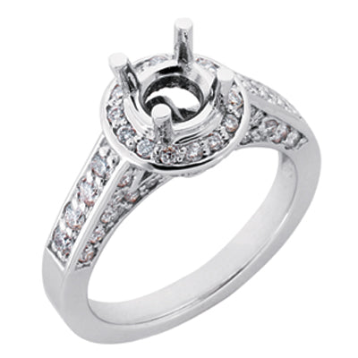 White Gold Halo Engagement Ring - EN6846SEWG