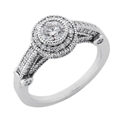 White Gold Halo Engagement Ring - EN6855WG