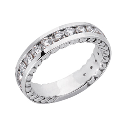 White Gold Mathing Band - EN6871-BWG