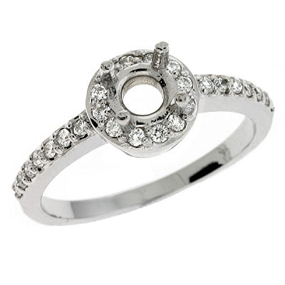 White Gold Halo Engagement Ring - EN6883SEWG