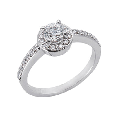 White Gold Halo Engagement Ring - EN6883WG