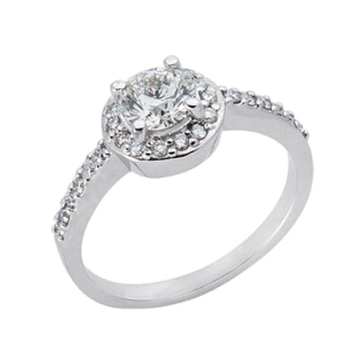 White Gold Halo Engagement Ring - EN6884WG