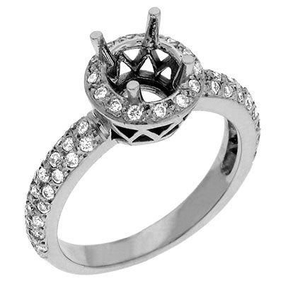 White Gold Halo Engagement Ring - EN6897WG
