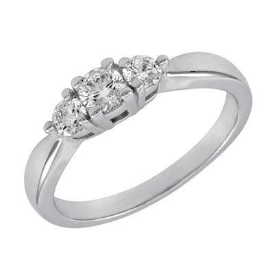 White Gold Three Stone Ring - EN6909WG