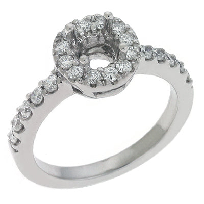 White Gold Halo Engagement Ring - EN6933SEWG