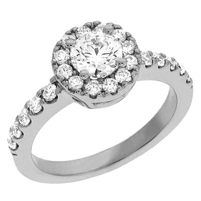 White Gold Halo Engagement Ring - EN6933WG