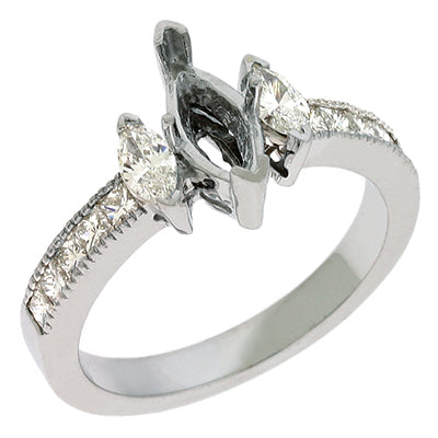 White Gold Engagement Ring - EN6934-9X4.5MWG
