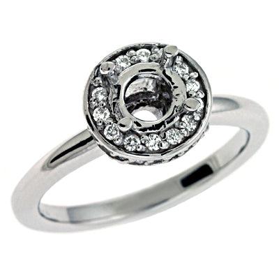 White Gold Halo Engagement Ring - EN6939SEWG