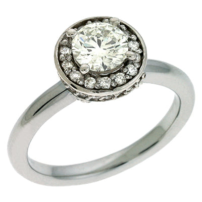 White Gold Halo Engagement Ring - EN6939WG