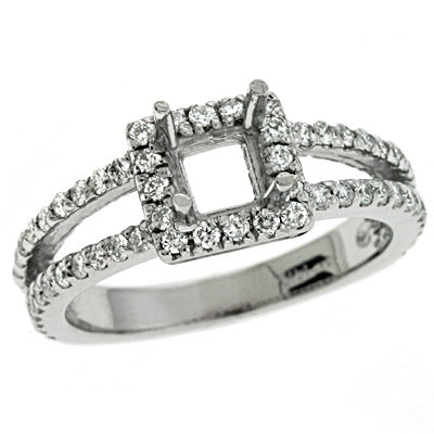 White Gold Halo Engagement Ring - EN6945WG