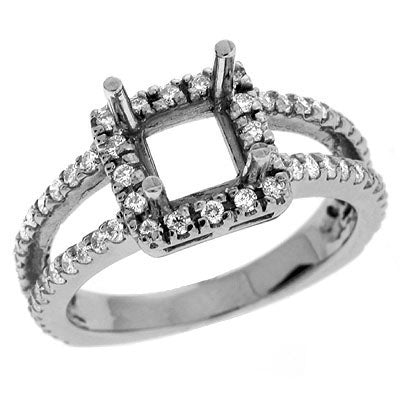 White Gold Halo Engagement Ring - EN6946WG