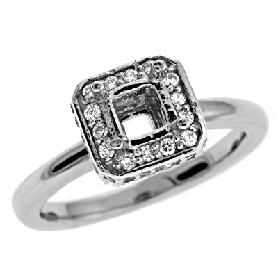 White Gold Halo Engagement Ring - EN6949SEWG