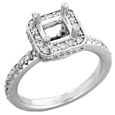 White Gold Halo Engagement Ring - EN6952WG