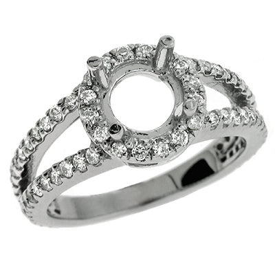 White Gold Halo Engagement Ring - EN6954WG