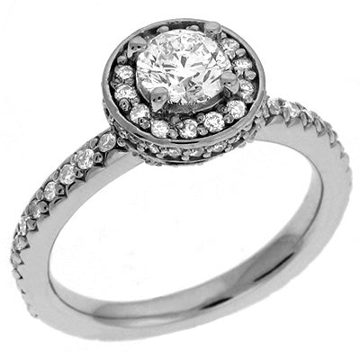 White Gold Halo Engagement Ring - EN6957WG