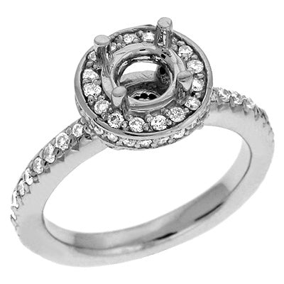 White Gold Halo Engagement Ring - EN6958WG