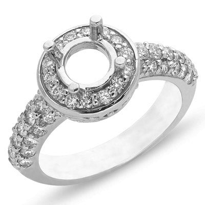 White Gold Halo Engagement Ring - EN7011WG