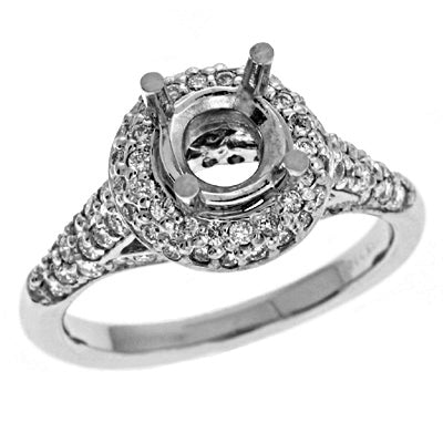 White Gold Halo Engagement Ring - EN7020WG