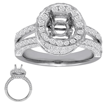 White Gold Engagement Ring Pave - EN7065WG