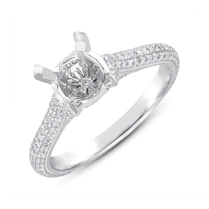 Platinum Pave Engagement Ring - EN7113-PL