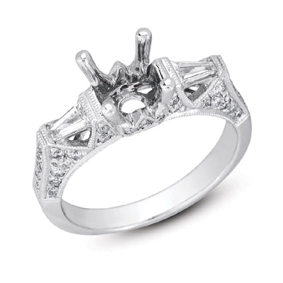 White Gold Pave Engagement Ring - EN7114WG