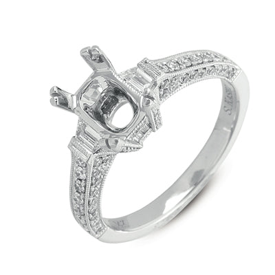 White Gold Engagement Ring - EN7130-7.5X5MWG