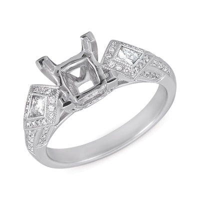 White Gold Engagement Ring - EN7135-1SQWG