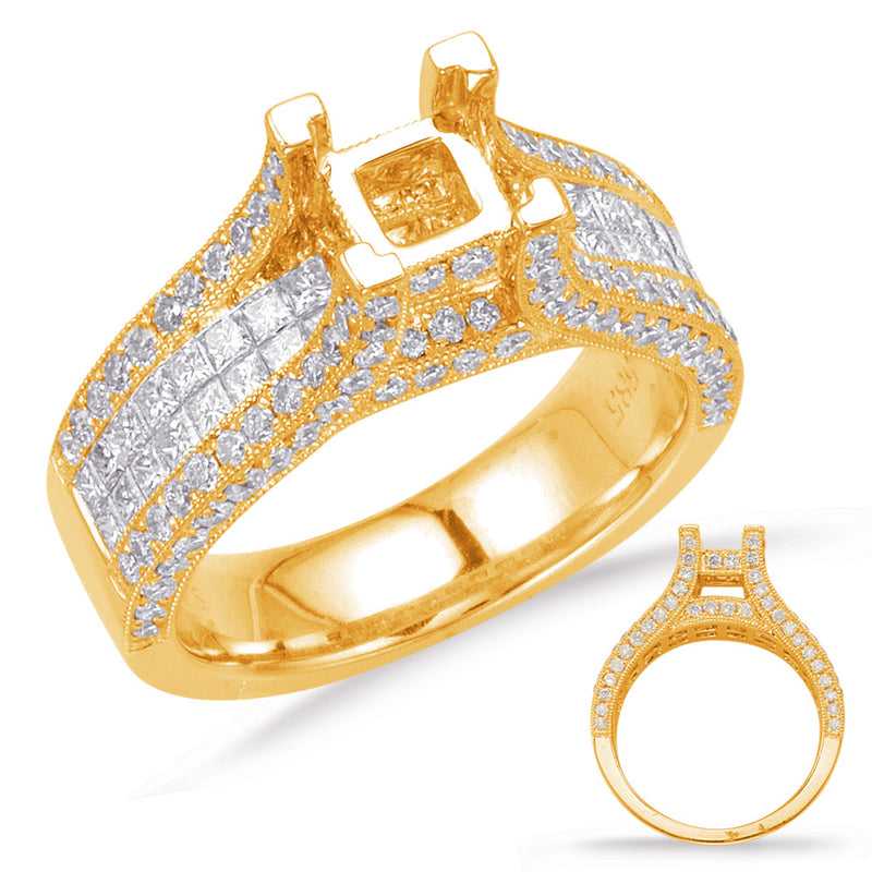 Yellow Gold Enagement Ring - EN7137-5.5SQYG