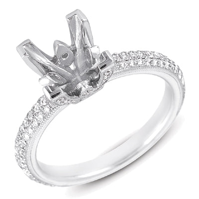 Platinum Pave Engagement Ring - EN7158-PL