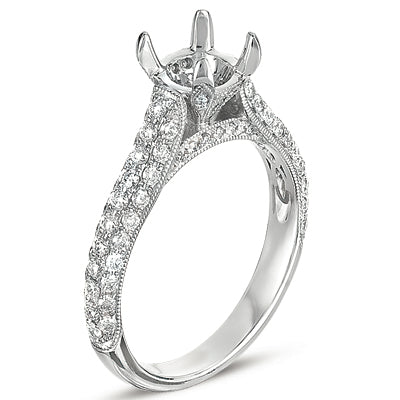 Platinum Pave Engagement Ring - EN7184-15PL